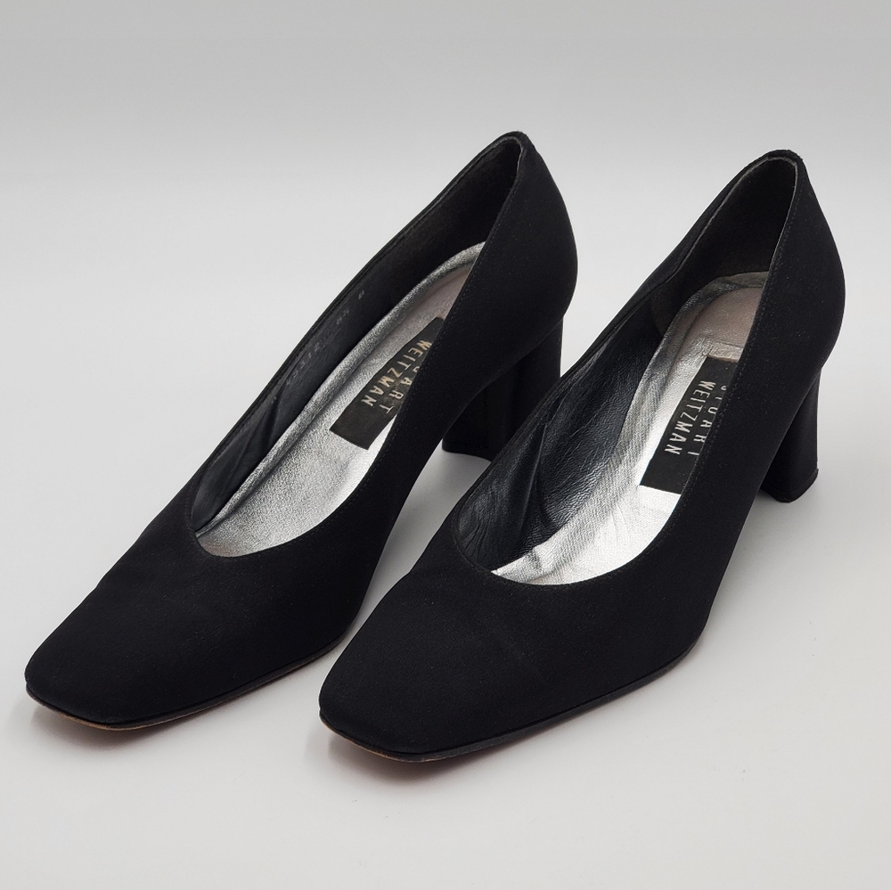 Stuart Weitzman Black Fabric Pumps - Picture 2 of 15